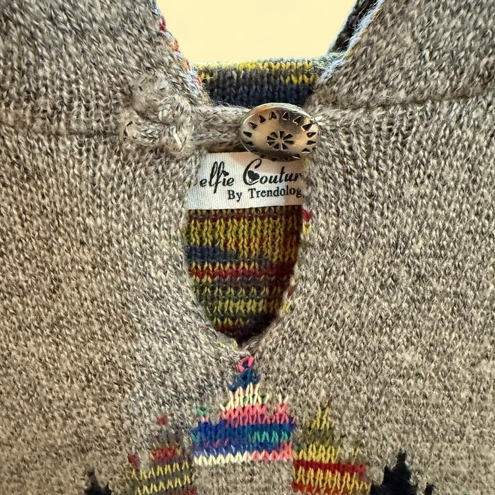 Selfie Couture Colorful Fringed Poncho Sweater - Picture 6 of 10